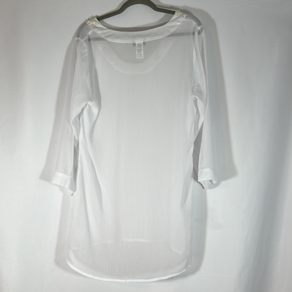 Tommy Bahama White Sheer Beach/Swim Cover-Up - Picture 11 of 12